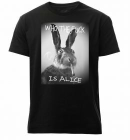 Мужская премиум футболка Who is Alice?