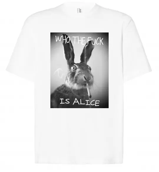 Футболка Оверсайз Who is Alice? Белый фото