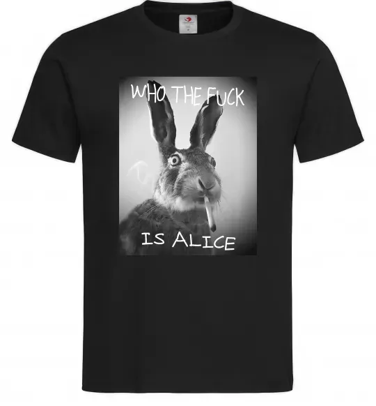 Мужская футболка Who is Alice? Черный фото