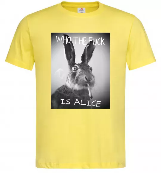 Мужская футболка Who is Alice? Лимонный фото
