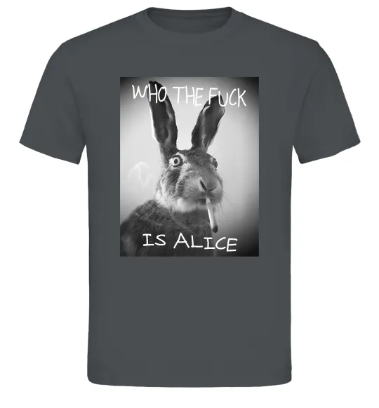 Мужская футболка Who is Alice? Графит фото