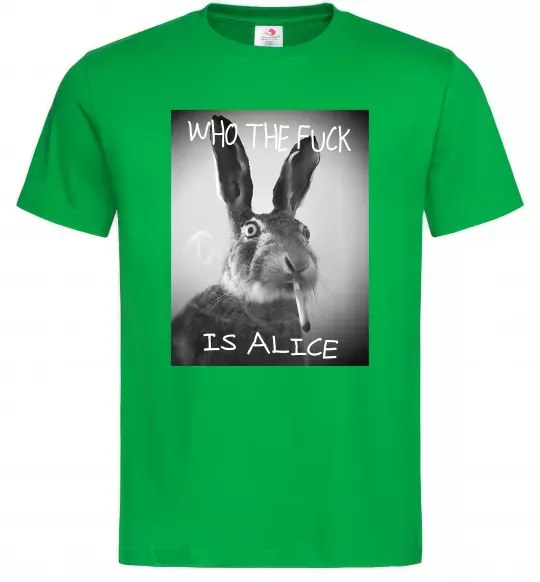 Мужская футболка Who is Alice? Зеленый фото