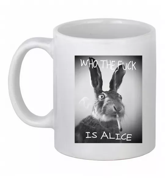 Чашка керамічна Who is Alice? Білий фото