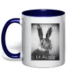Чашка с цветной ручкой Who is Alice? Глубокий темно-синий фото