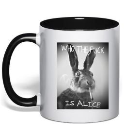Чашка с цветной ручкой Who is Alice?
