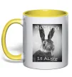 Чашка с цветной ручкой Who is Alice? Лимонный фото