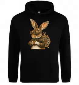 Мужская толстовка (худи) Steampunk rabbit Черный фото