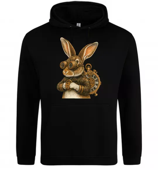 Женская толстовка (худи) Steampunk rabbit Черный фото