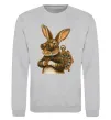 Свитшот Steampunk rabbit Серый меланж фото