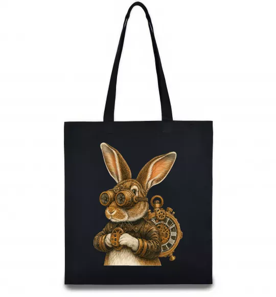 Эко-сумка Steampunk rabbit Черный фото