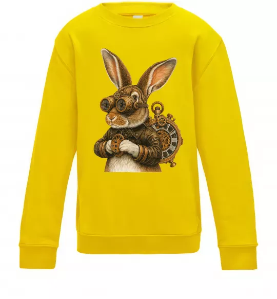 Детский Свитшот Steampunk rabbit Солнечно желтый фото