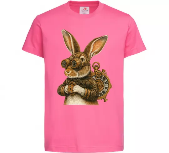 Дитяча футболка Steampunk rabbit Яскраво-рожевий фото
