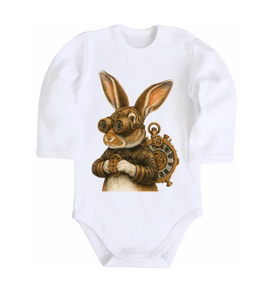 Дитячий бодік Steampunk rabbit Білий фото