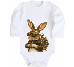 Дитячий бодік Steampunk rabbit Білий фото