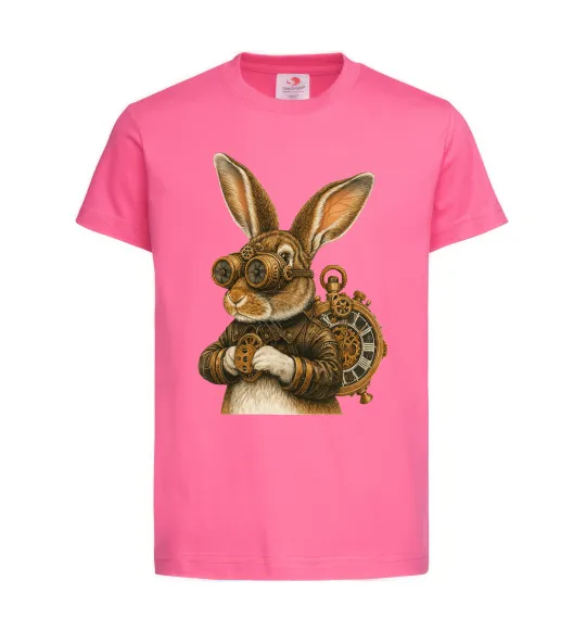 Детская футболка Steampunk rabbit Ярко-розовый фото