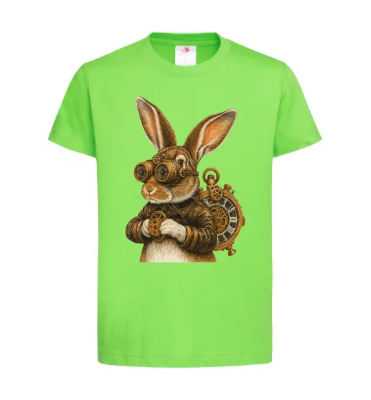 Детская футболка Steampunk rabbit Лаймовый фото