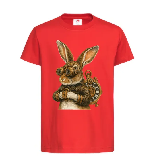 Детская футболка Steampunk rabbit Красный фото