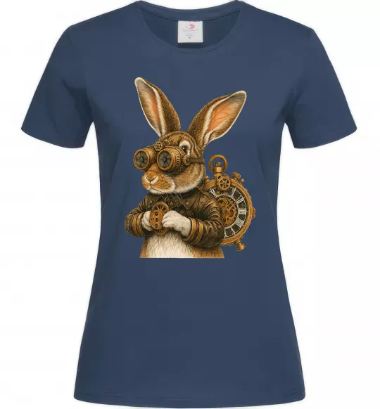 Жіноча футболка Steampunk rabbit Темно-синій фото