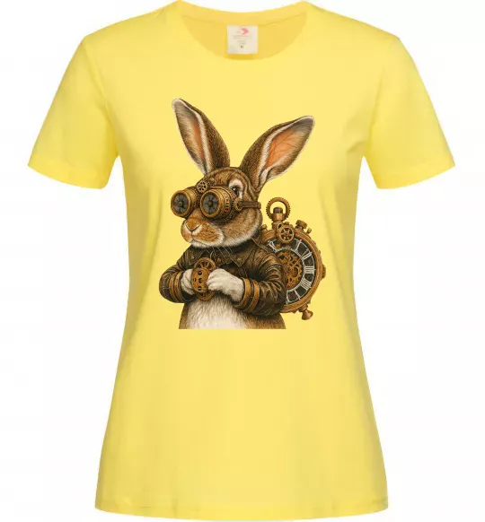 Жіноча футболка Steampunk rabbit Лимонний фото