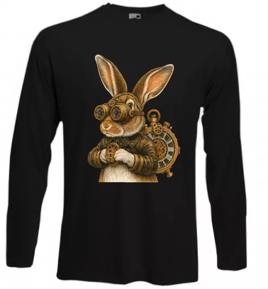 Лонгслив Steampunk rabbit Черный фото