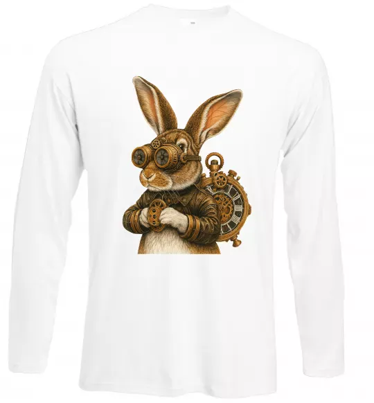 Лонгслив Steampunk rabbit Белый фото