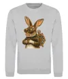 Свитшот Steampunk rabbit Серый меланж фото