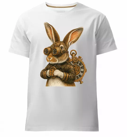 Чоловіча преміум футболка Steampunk rabbit Білий фото