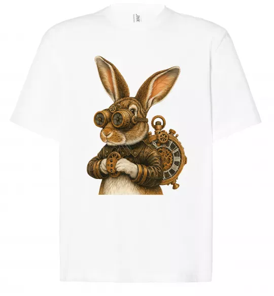 Футболка Оверсайз Steampunk rabbit Белый фото