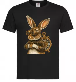 Мужская футболка Steampunk rabbit Черный фото