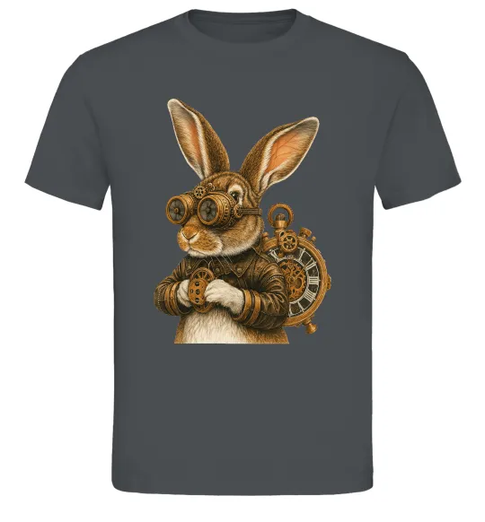 Мужская футболка Steampunk rabbit Графит фото