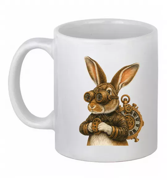 Чашка керамическая Steampunk rabbit Белый фото