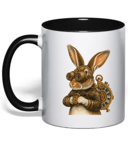 Чашка с цветной ручкой Steampunk rabbit