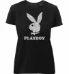 Жіноча преміум футболка Playboy dots Чорний фото