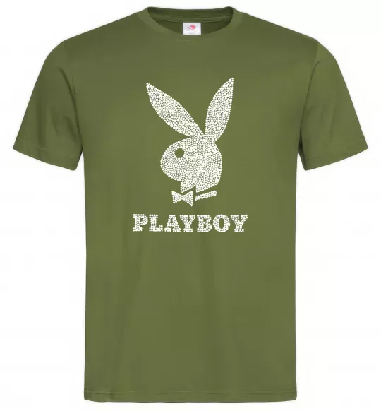 Мужская футболка Playboy dots Оливковый фото