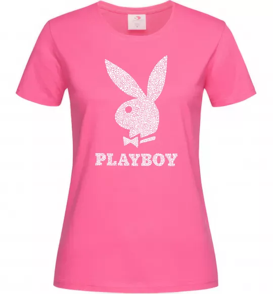 Женская футболка Playboy dots Ярко-розовый фото