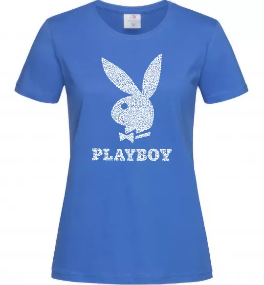 Женская футболка Playboy dots Ярко-синий фото