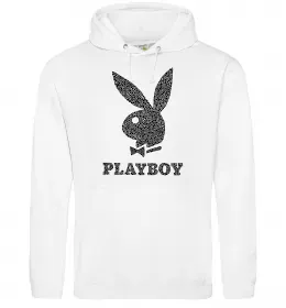 Мужская толстовка (худи) Playboy dots Белый фото