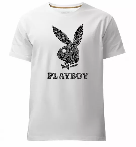 Чоловіча преміум футболка Playboy dots Білий фото