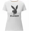Жіноча преміум футболка Playboy dots Білий фото
