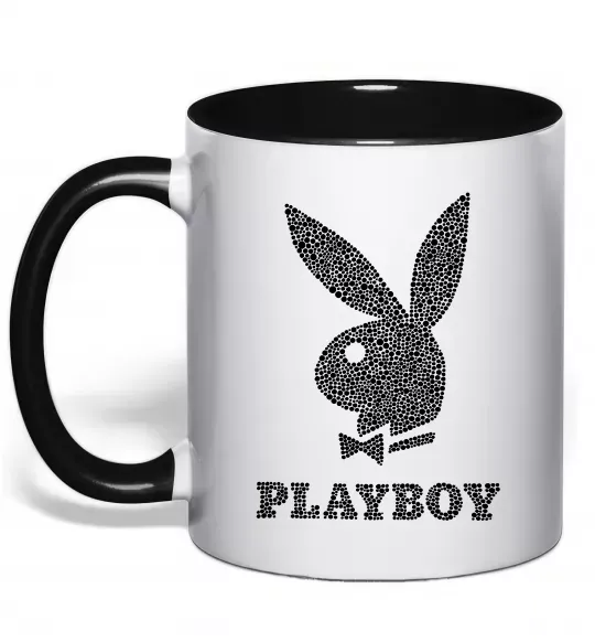 Чашка с цветной ручкой Playboy dots Черный фото