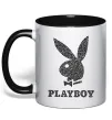 Чашка с цветной ручкой Playboy dots Черный фото