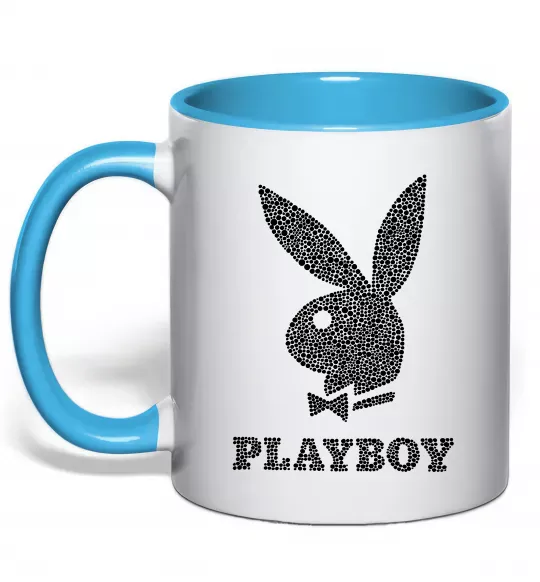 Чашка с цветной ручкой Playboy dots Голубой фото