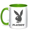 Чашка с цветной ручкой Playboy dots Зеленый фото