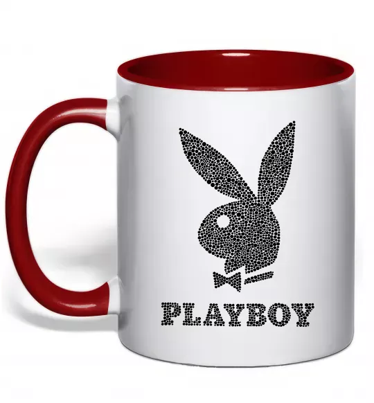 Чашка с цветной ручкой Playboy dots Красный фото