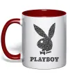 Чашка с цветной ручкой Playboy dots Красный фото
