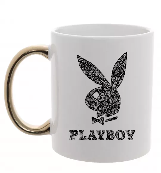 Чашка с цветной ручкой Playboy dots Золото фото