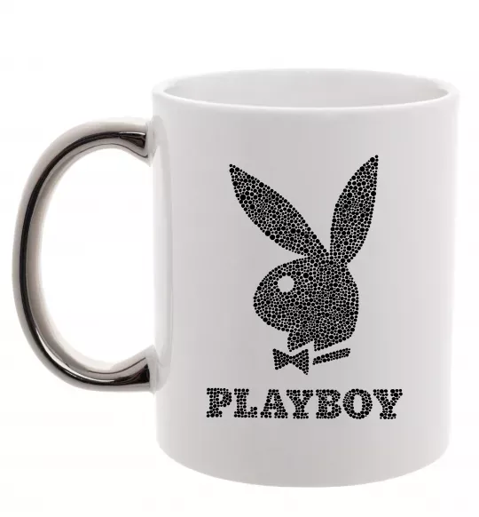 Чашка с цветной ручкой Playboy dots Серебро фото