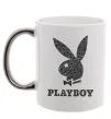 Чашка с цветной ручкой Playboy dots Серебро фото