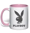 Чашка с цветной ручкой Playboy dots Нежно розовый фото