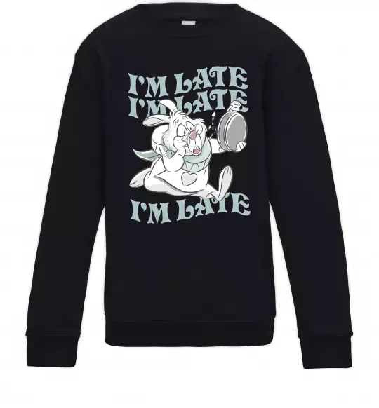 Дитячий світшот I`m late Чорний фото